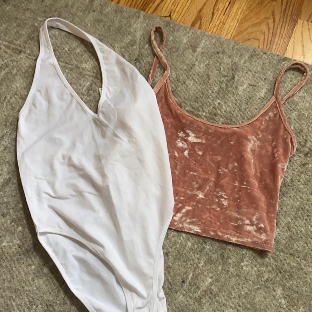 Assorted crop top and bodysuit (size M bodysuit)
